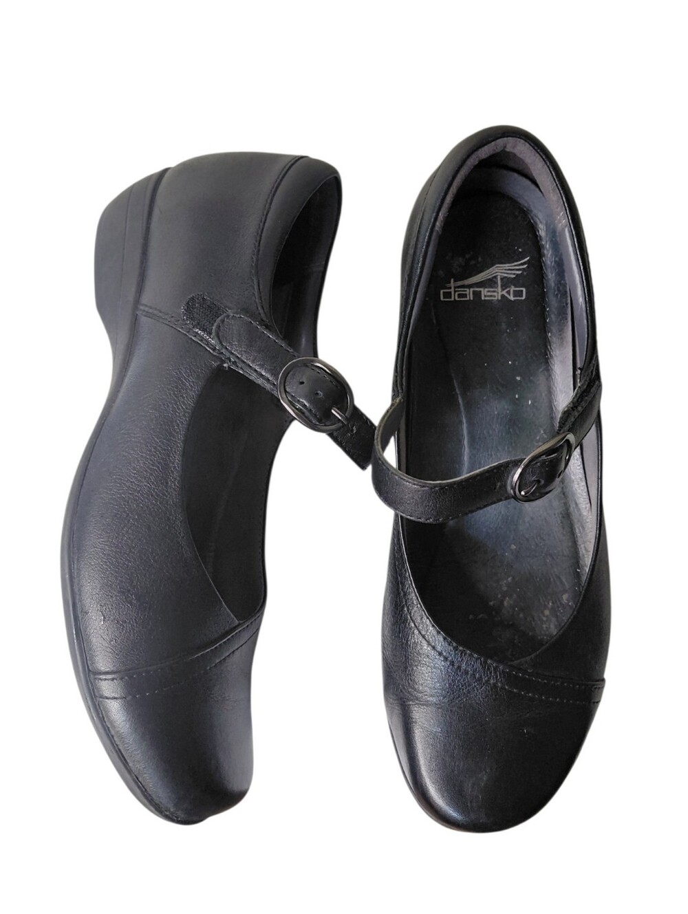 Dansko Fawna Black Leather Mary Jane Flats Size 9 Comfort Shoes